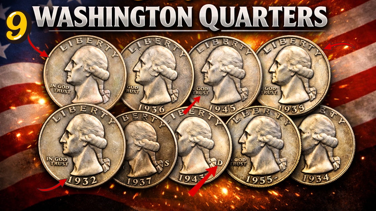 9 Rare Washington Quarters Worth $50,700 Still Found In Circulation By Lucky Collectors