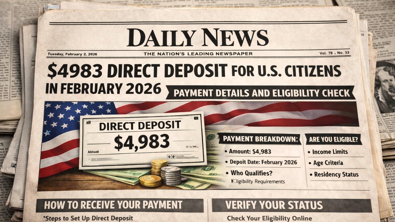 Direct Deposit of $4983 for US Citizens in February 2026: Payment Details and Eligibility Check
