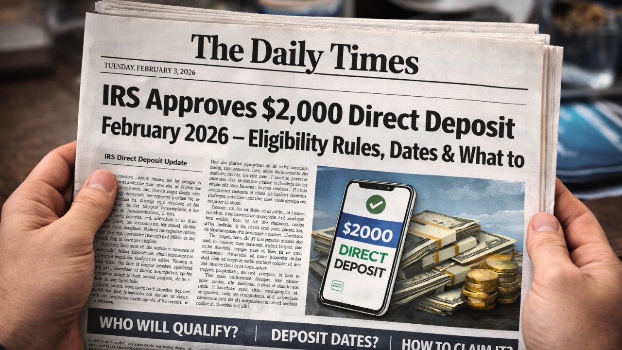 IRS Approves $2000 Direct Deposit February 2026 – Eligibility Rules, Dates & What to Do