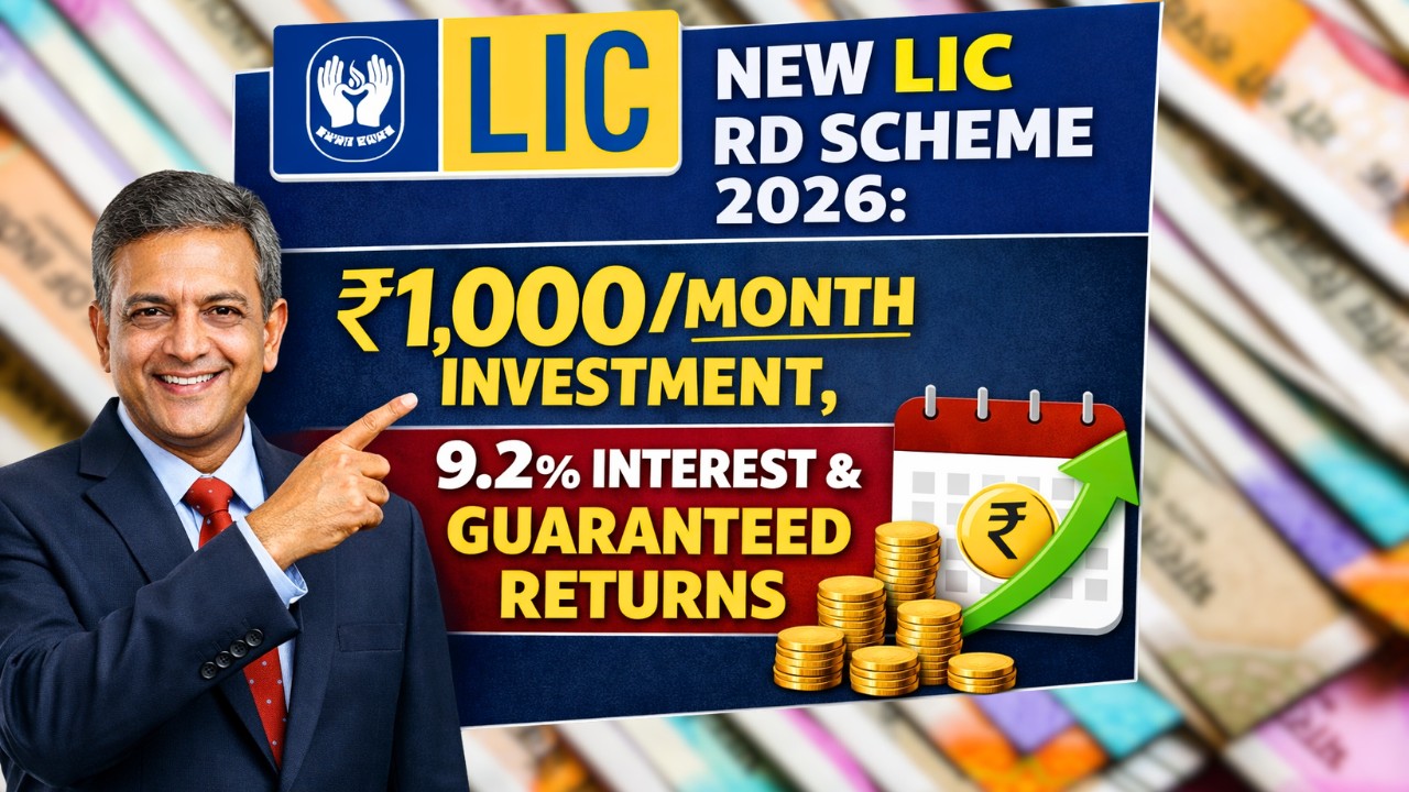 LIC RD Plan 2026: Invest ₹1,000 Monthly, Earn 9.2% Interest with Assured Maturity Value