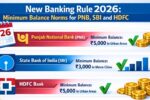 Minimum Balance Rule Update 2026: PNB, SBI and HDFC Customers Alert