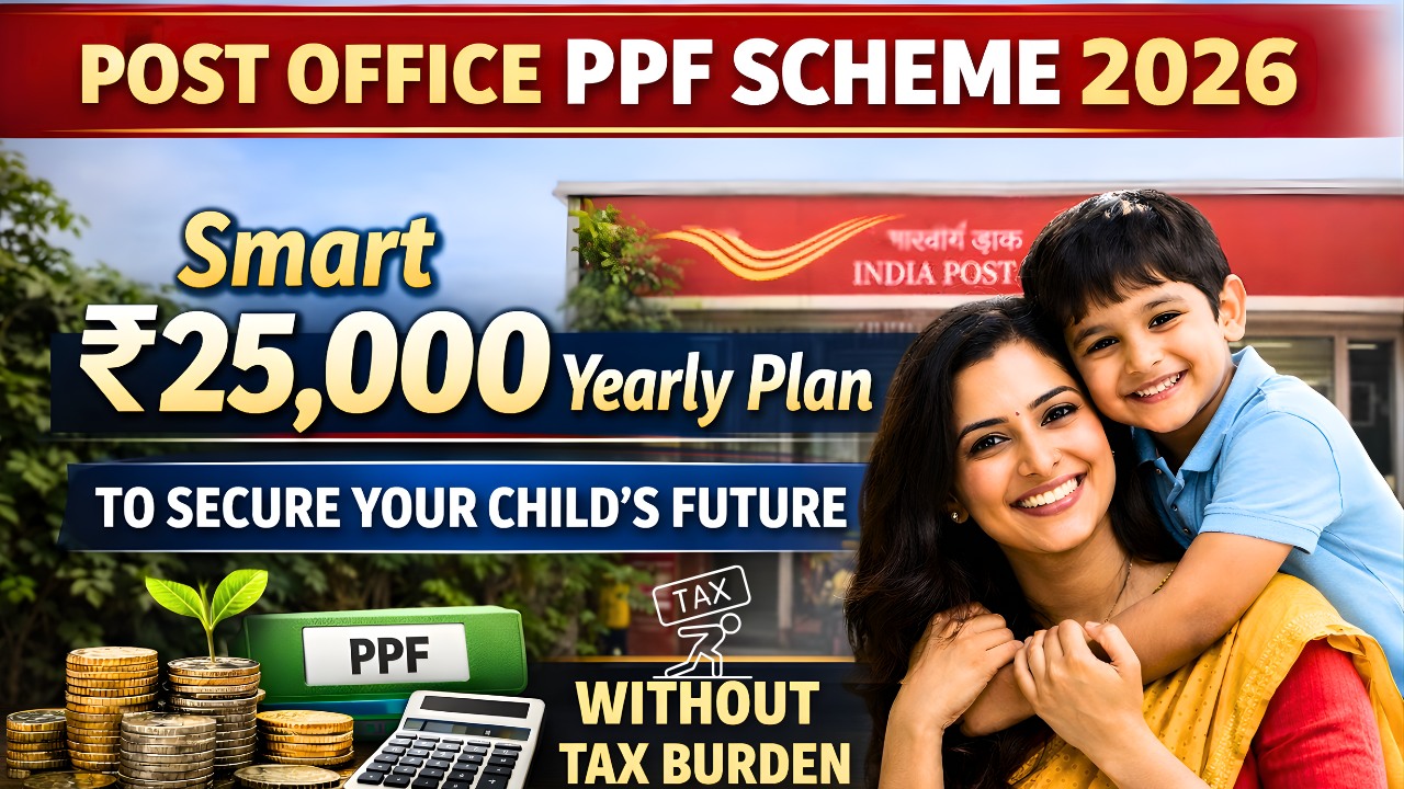 Post Office PPF Scheme 2026: Smart ₹25,000 Yearly Plan to Secure Your Child’s Future Without Tax Burden