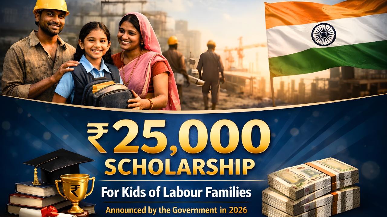 ₹25000 Scholarship for Kids of Labour Families Announced by the Government in 2026